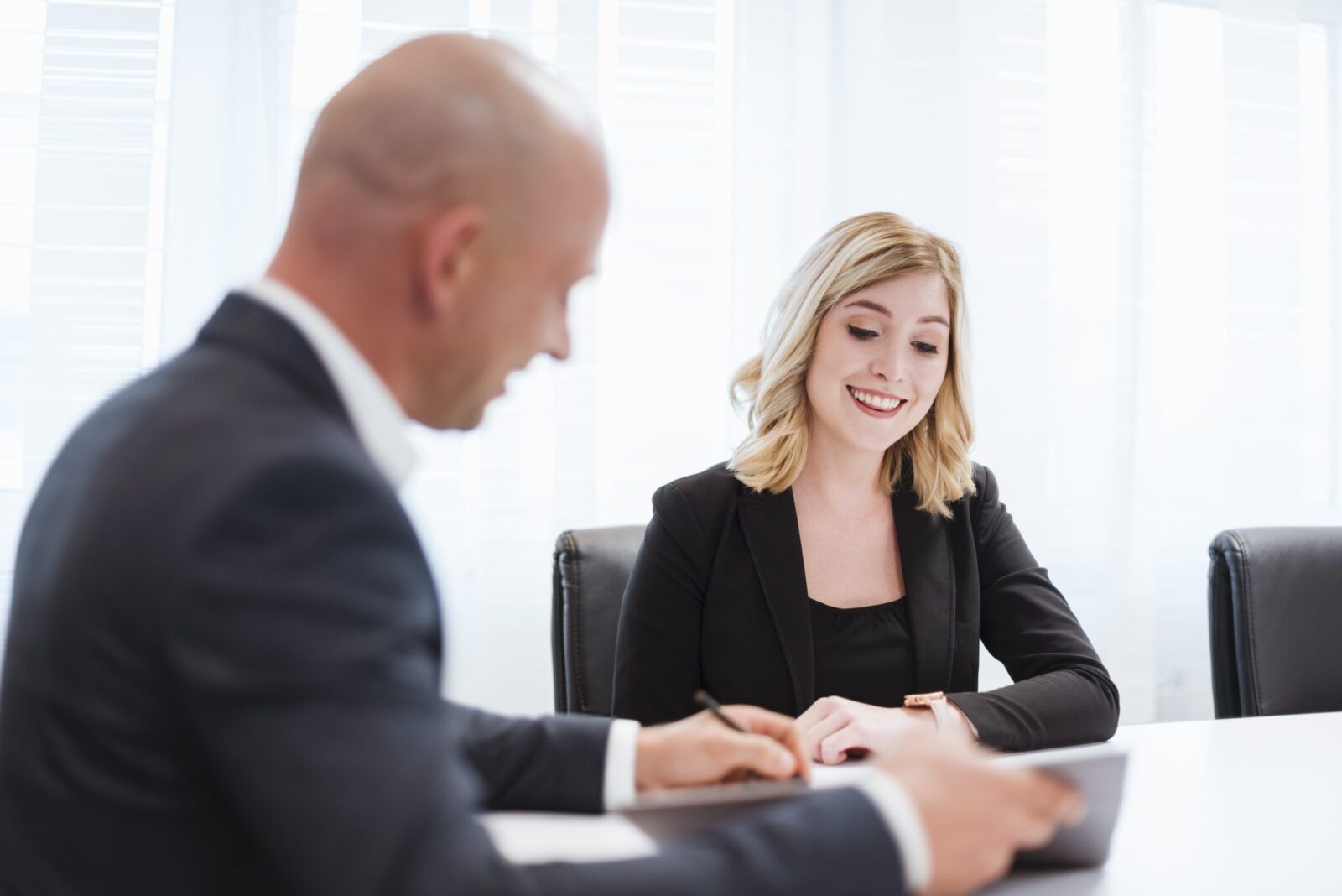 Two soliciors discussing business disputes