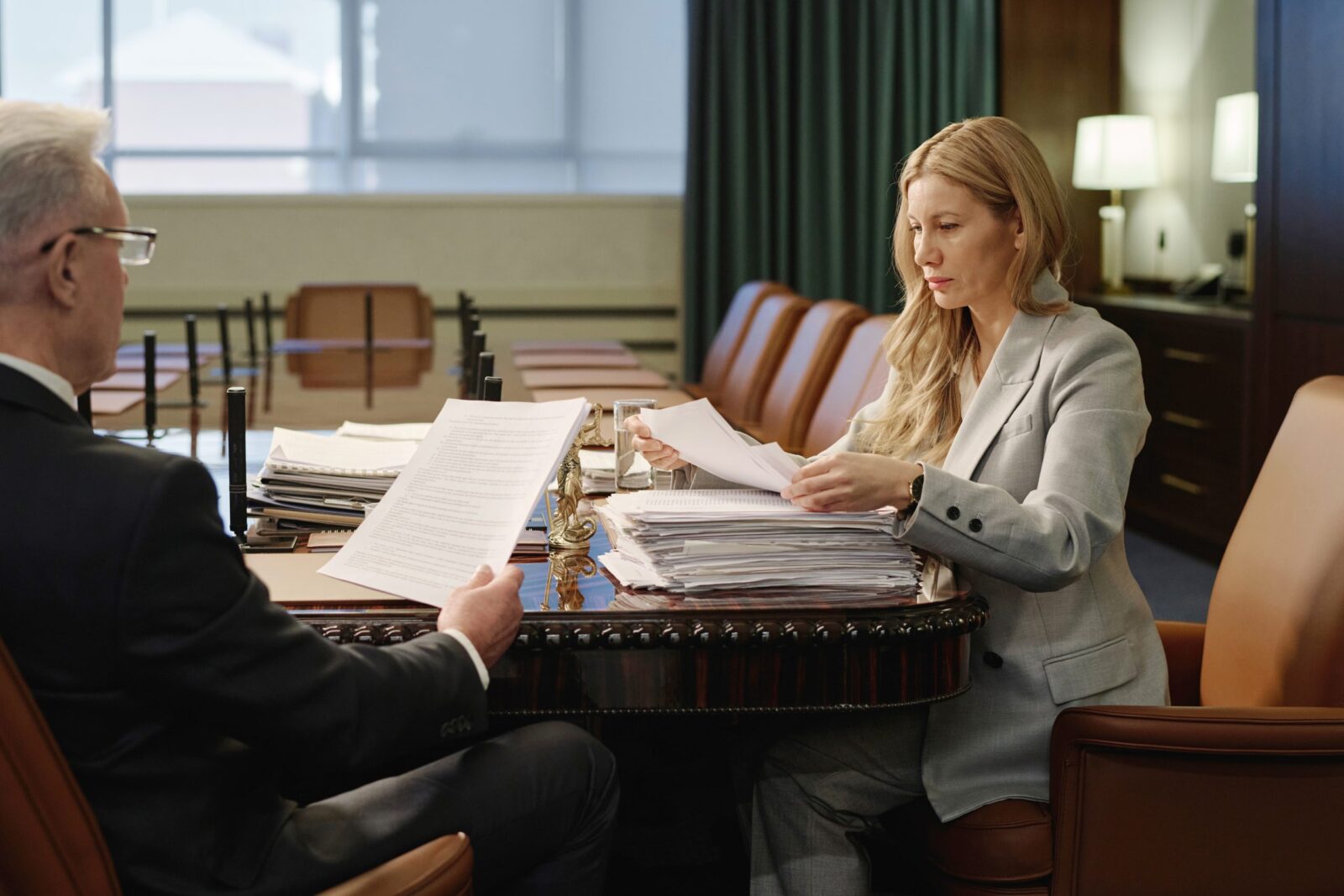 Two solicitors explaining commercial property