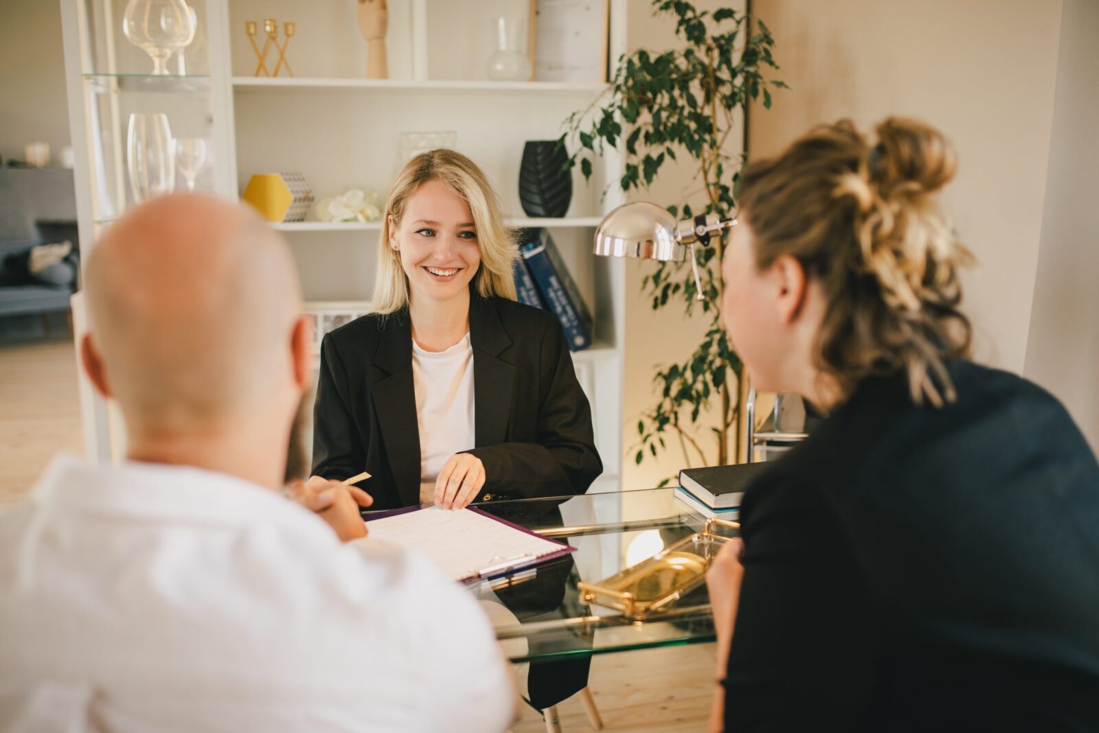 A solicitor explaining a DIY Will to her clients