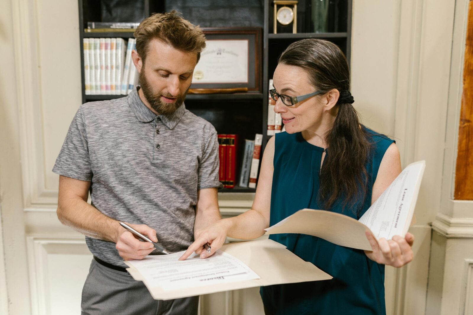 A solicitor explaining senior employee service contracts